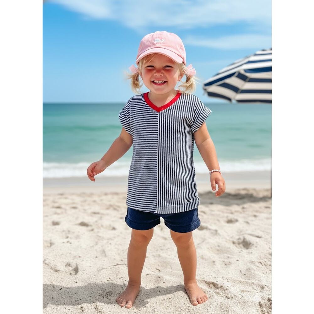 Vineyard Vines Girls Toddler 2T Stripe Terry Towel Swim Cover-Up Dress